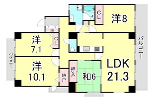 プリンセス・パーク夙川の物件間取画像